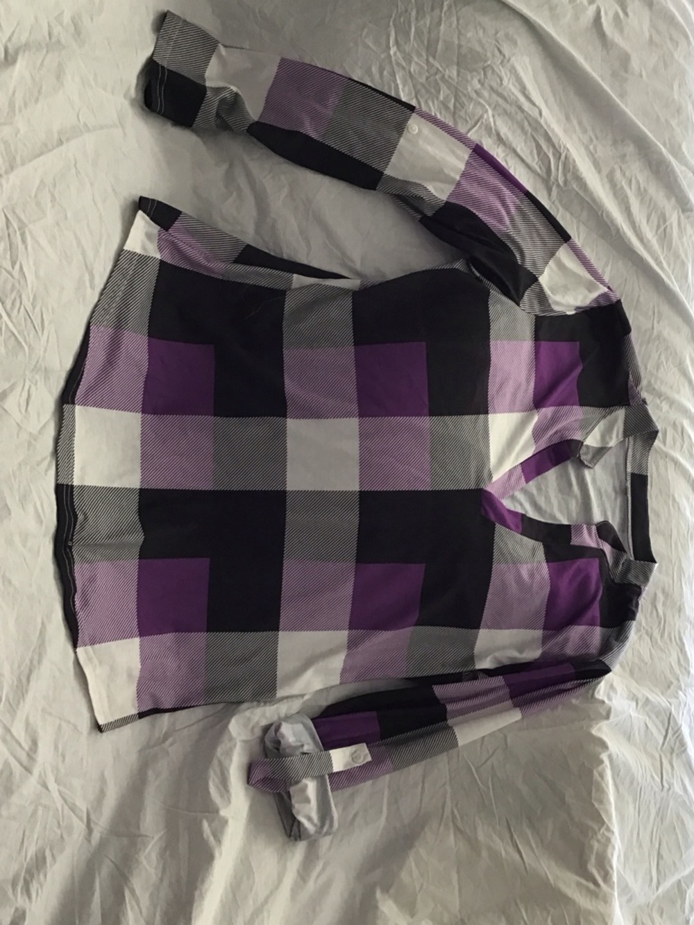 Purple Plaid Long Sleeve Women's Top